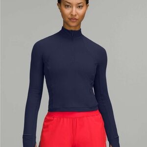 It’s rulu cropped 1/4 zip Long Sleeve Top